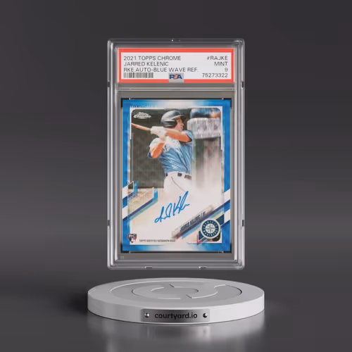 2021 Topps Chrome Rookie Autographs #RAJKE Jarred Kelenic - Blue Wave Refractor (PSA 9 MINT)