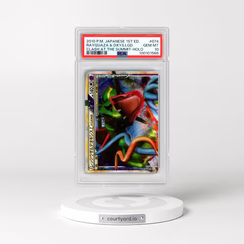 2010 Pokémon Clash at the Summit #074 Rayquaza & Deoxys Legend - 1st Edition Holo (PSA 10 GEM MINT)