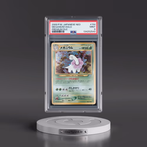 2000 Pokémon Neo #154 Meganium - Holo Premium File (PSA 9 MINT)