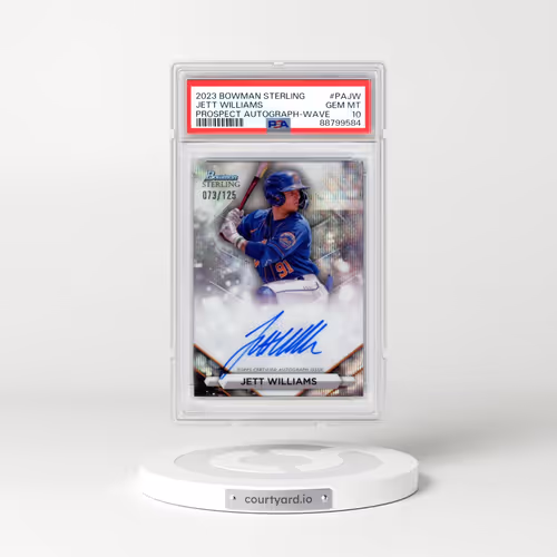 2023 Bowman Sterling Prospect Autographs #PAJW Jett Williams - Wave Refractor (PSA 10 GEM MINT)