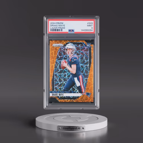 2024 Panini Prizm #329 Drake Maye - Lazer Prizm (PSA 9 MINT)