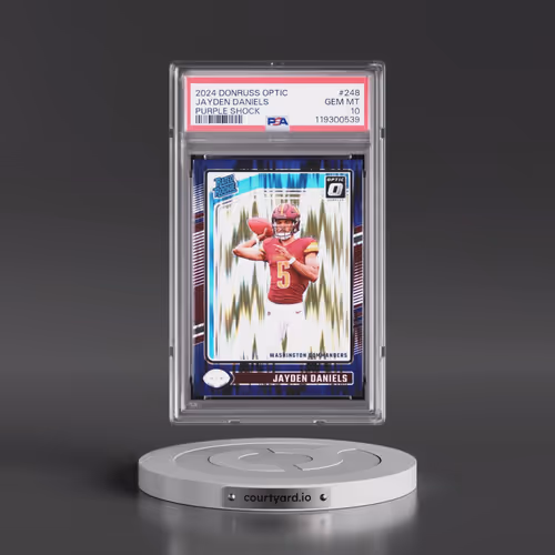 2024 Panini Donruss Optic #248 Jayden Daniels - Purple Shock (PSA 10 GEM MINT)