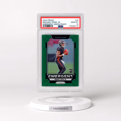 2024 Panini Prizm Emergent #20 Michael Penix Jr. - Green Prizm (PSA 10 GEM MINT)