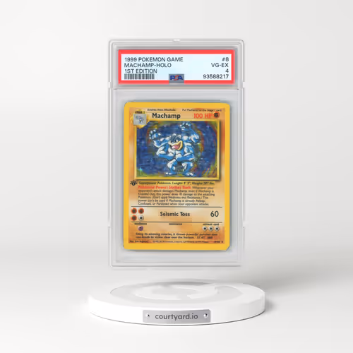 1999 Pokémon Game #8 Machamp - 1st Edition Holo (PSA 4 VG-EX)