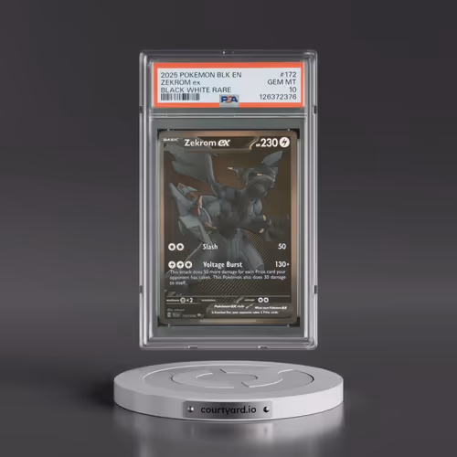 2025 Pokémon Blk EN-Black Bolt #172 Zekrom EX - Holo Black White Rare (PSA 10 GEM MINT)