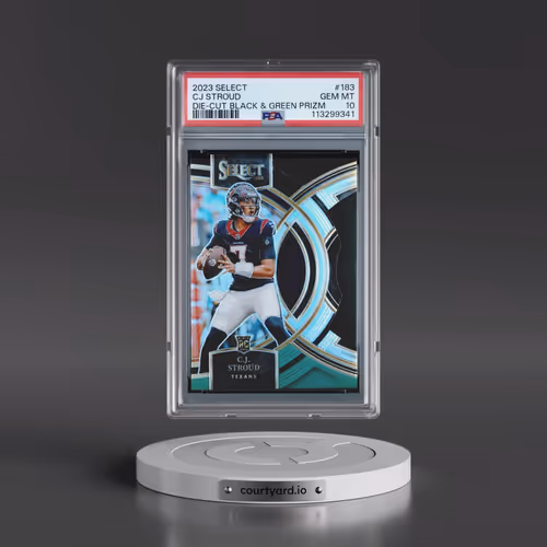 2023 Panini Select #183 CJ Stroud - Die-Cut Black & Green Prizm (PSA 10 GEM MINT)