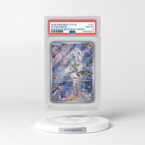 2025 Pokémon Jtg EN-Journey Together #167 N's Reshiram - Enhanced Booster Box Topper (PSA 8 NM-MT)
