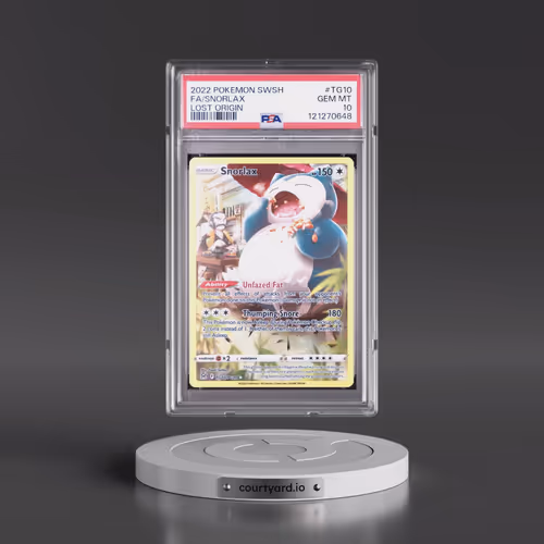 2022 Pokémon Sword & Shield Lost Origin #TG10 Snorlax - Full Art (PSA 10 GEM MINT)