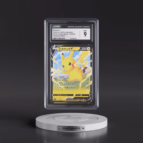 2021 SWSH Family Pokémon Card Game #019/053 Pikachu V - Pikachu V Deck (Non Holo) (CGC 9 MINT)