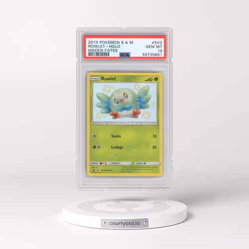 2019 Pokémon Sun & Moon Hidden Fates #SV2 Rowlet - Holo (PSA 10 GEM MINT)