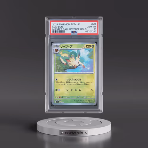 2024 Pokémon Sv8a-Terastal Fest EX #002 Leafeon - Reverse Holo Master Ball (PSA 10 GEM MINT)