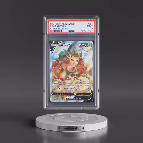 2021 Pokémon Sword & Shield Evolving Skies #167 Leafeon V - Holo Full Art (PSA 9 MINT)