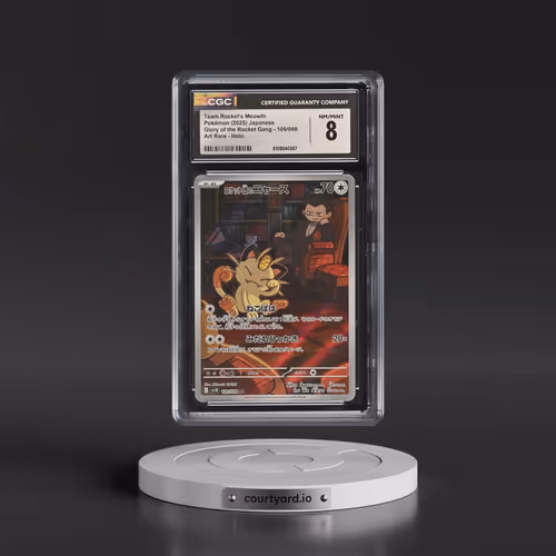 2025 Glory of the Rocket Gang - sv10 #109/098 Team Rocket's Meowth - Art Rare Holo (CGC 8 NM-MT)