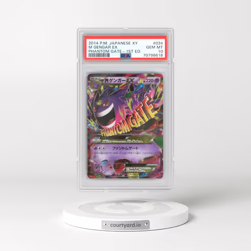 2014 Pokémon XY Phantom Gate #034 M Gengar EX - 1st Edition Holo (PSA 10 GEM MINT)