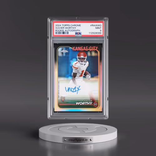 2024 Topps Chrome Rookie Autographs Variations #RAXWO Xavier Worthy (PSA 9 MINT)
