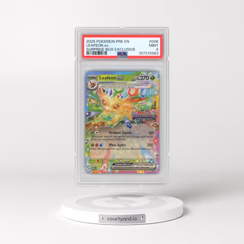 2025 Pokémon Pre EN-Prismatic Evolutions #006 Leafeon EX - Holo Surprise Box Exclusive (PSA 9 MINT)