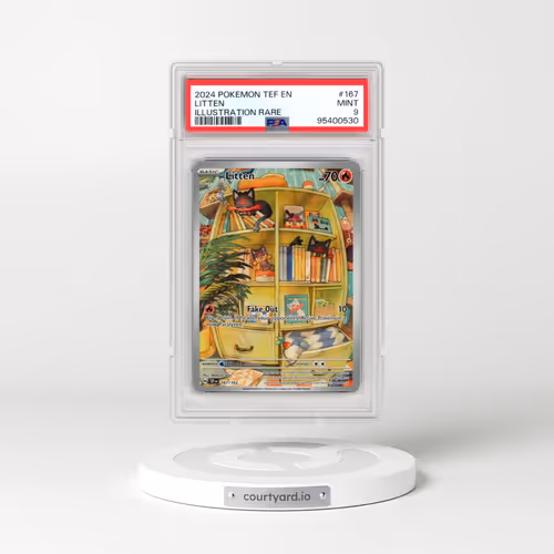2024 Pokémon Tef EN-Temporal Forces #167 Litten - Illustration Rare (PSA 9 MINT)