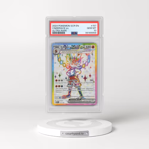 2024 Pokémon Scr EN-Stellar Crown #157 Cinderace EX - Holo Ultra Rare (PSA 10 GEM MINT)