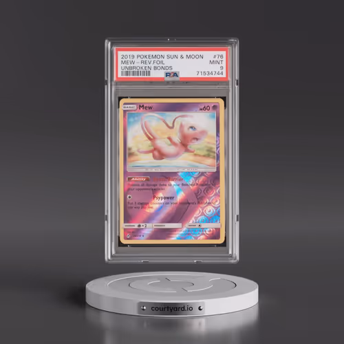 2019 Pokémon Sun & Moon Unbroken Bonds #76 Mew - Reverse Foil (PSA 9 MINT)