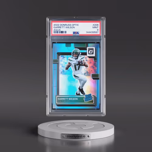 2022 Panini Donruss Optic #206 Garrett Wilson - Aqua (PSA 9 MINT)