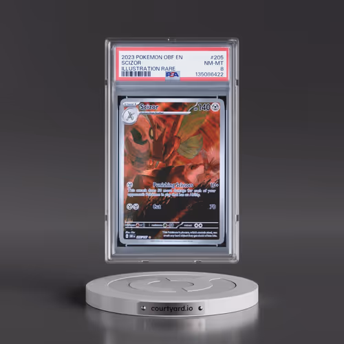 2023 Pokémon Obf EN-Obsidian Flames #205 Scizor - Illustration Rare (PSA 8 NM-MT)