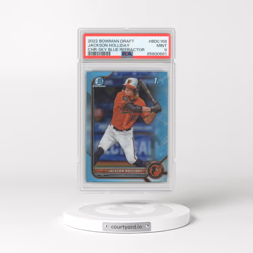 2022 Bowman Draft #BDC168 Jackson Holliday - Chrome-Sky Blue Refractor (PSA 9 MINT)