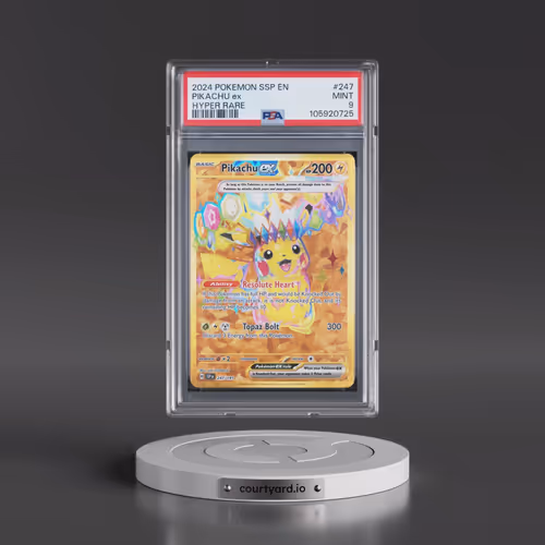 2024 Pokémon Ssp EN-Surging Sparks #247 Pikachu EX - Holo Hyper Rare (PSA 9 MINT)