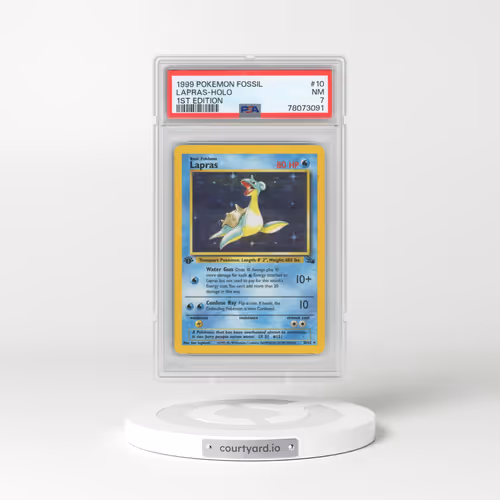 1999 Pokémon Fossil #10 Lapras - 1st Edition Holo (PSA 7 NM)