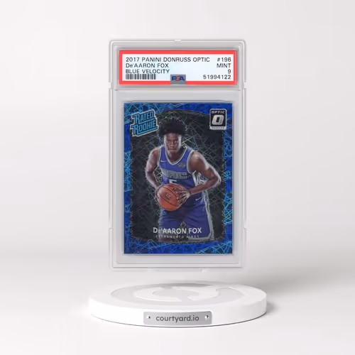 2017 Panini Donruss Optic #196 DE'Aaron Fox - Blue Velocity (PSA 9 MINT)
