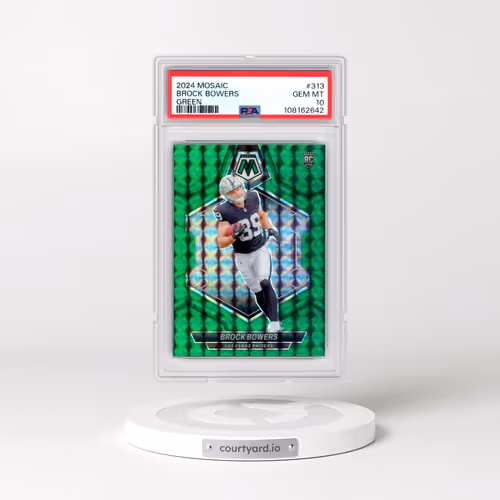 2024 Panini Mosaic #313 Brock Bowers - Green (PSA 10 GEM MINT)
