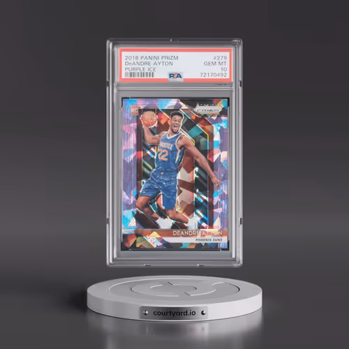 2018 Panini Prizm #279 DeAndre Ayton - Purple Ice (PSA 10 GEM MINT)