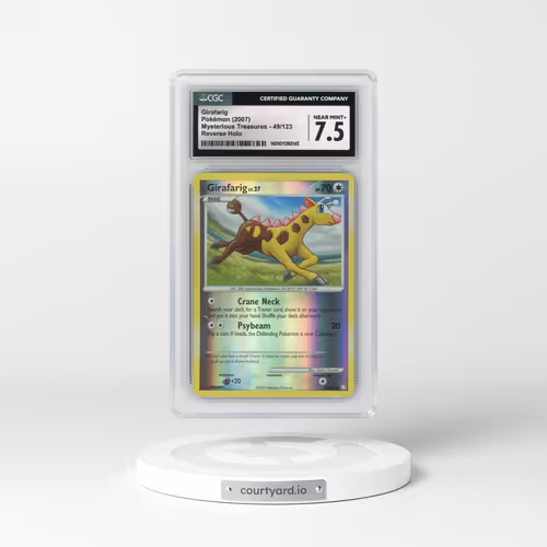 2007 Mysterious Treasures #49/123 Girafarig - Reverse Holo (CGC 7.5 NM+)