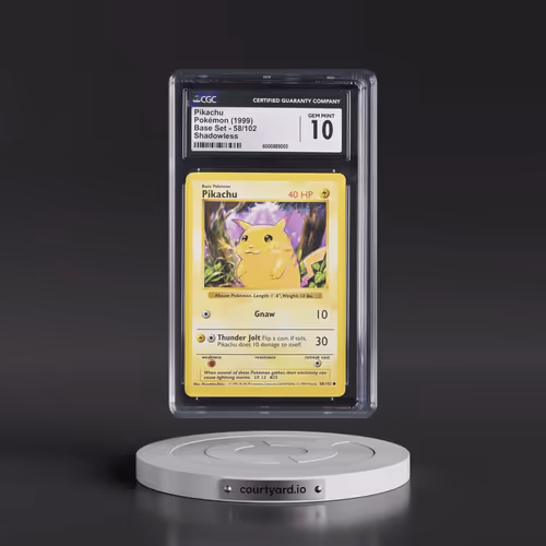 1999 Base Set #58/102 Pikachu - Shadowless Shadowless (CGC 10 GEM MINT)