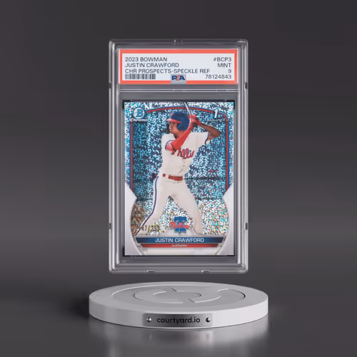 2023 Bowman Chrome Prospects #BCP3 Justin Crawford - Speckle Refractor (PSA 9 MINT)