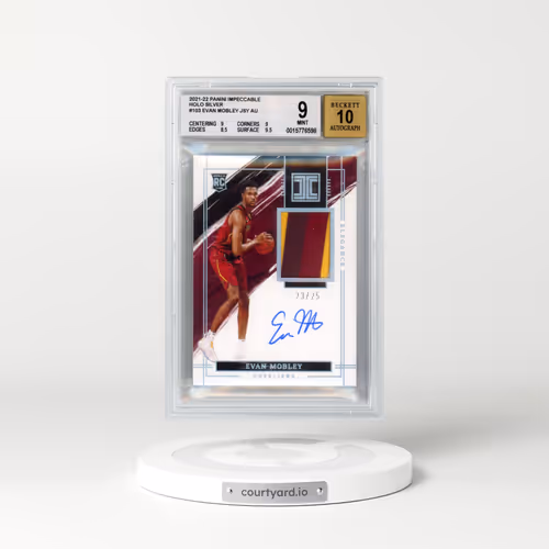 2021 Panini Impeccable Holo Silver #103 Evan Mobley JSY AU (BGS 9 MINT)