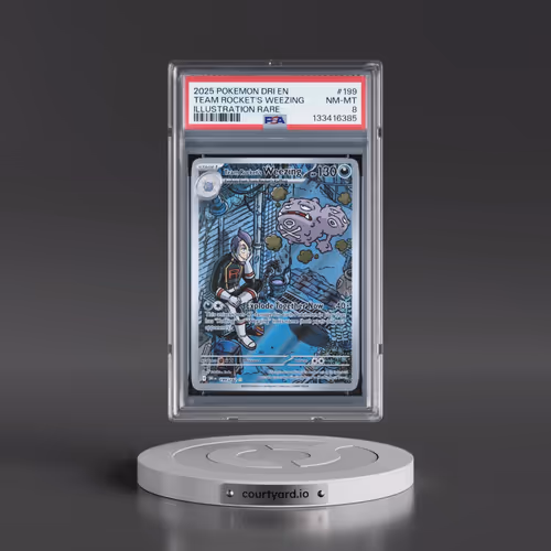 2025 Pokémon Dri EN-Destined Rivals #199 Team Rocket's Weezing - Illustration Rare (PSA 8 NM-MT)