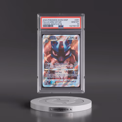 2023 Pokémon Swsh Black Star Promo #291 Lucario Vstar - Full Art Crown Zenith Elite Trainer Box (PSA