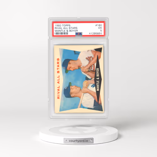 1960 Topps #160 Rival All Stars - Mantle & Boyer (PSA 5 EX)