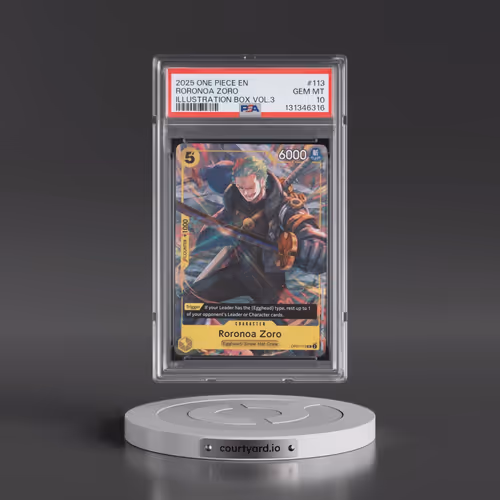 2025 One Piece Promos #113 Roronoa Zoro - Illustration Box Vol.3 (PSA 10 GEM MINT)