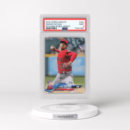 2018 Topps Update #US1 Shohei Ohtani - Pitching in Red Jersey (PSA 9 MINT)
