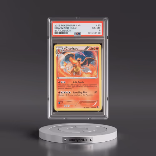 2012 Pokémon Black & White Boundaries Crossed #20 Charizard - Holo Cosmos (PSA 6 EX-MT)