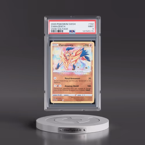 2020 Pokémon Sword & Shield Vivid Voltage #102 Zamazenta (PSA 9 MINT)