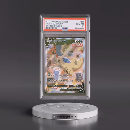2021 Pokémon Sword & Shield Battle Styles #155 Tyranitar V - Holo Full Art (PSA 10 GEM MINT)