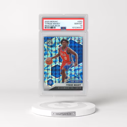 2020 Panini Mosaic #263 Tyrese Maxey - Reactive Blue (PSA 10 GEM MINT)