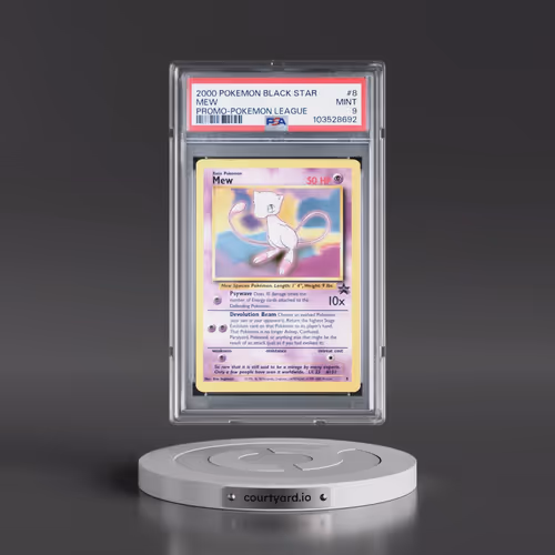 2000 Pokémon Promo Black Star #8 Mew - Pokemon League (PSA 9 MINT)
