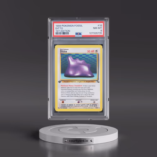 1999 Pokémon Fossil #18 Ditto - 1st Edition (PSA 8 NM-MT)