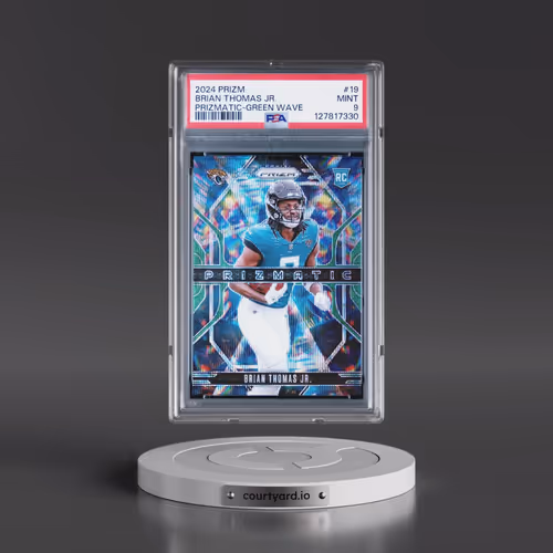 2024 Panini Prizm Prizmatic #19 Brian Thomas Jr. - Green Wave (PSA 9 MINT)