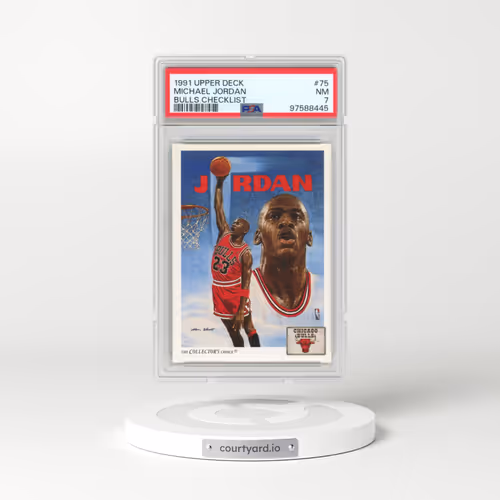 1991 Upper Deck #75 Michael Jordan - Bulls Checklist (PSA 7 NM)