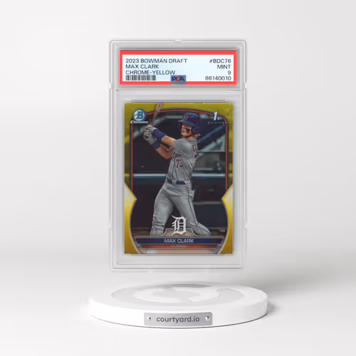 2023 Bowman Draft #BDC76 Max Clark - Chrome-Yellow Refractor (PSA 9 MINT)