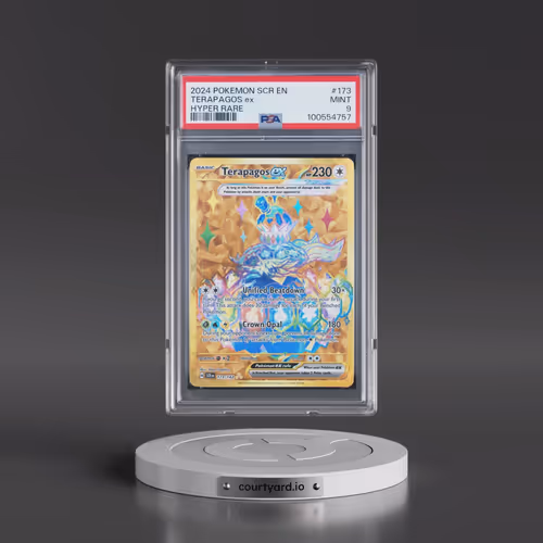 2024 Pokémon Scr EN-Stellar Crown #173 Terapagos EX - Holo Hyper Rare (PSA 9 MINT)